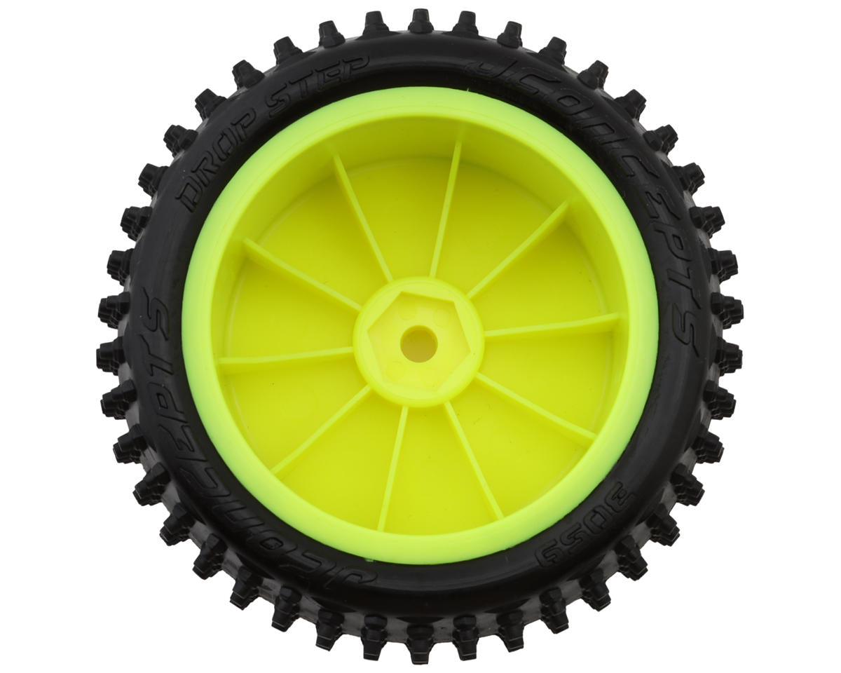 JConcepts Drop Step 2.2" Pre-Mounted Rear Buggy Carpet Tires (Yellow) (2) (Pink)