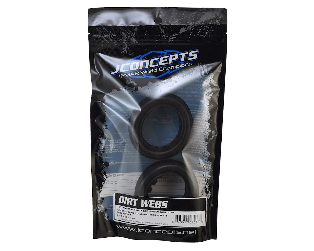 JConcepts Dirt Webs 2.2" 2WD Front Buggy Tires (2) (Green)