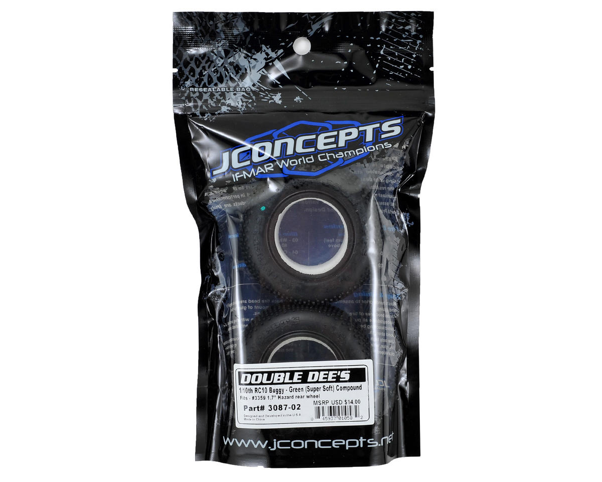 JConcepts Double Dees 1.7" Rear Buggy Tire (Green) (2)