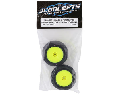 JConcepts Mini-T 2.0 Sprinter Pre-Mounted Rear Tires (Yellow) (2) (Pink)