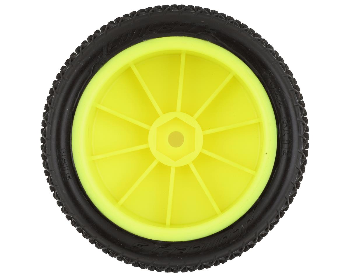JConcepts Fuzz Bite LP 2.2" Pre-Mounted 4WD Front Buggy Carpet Tires (Yellow)