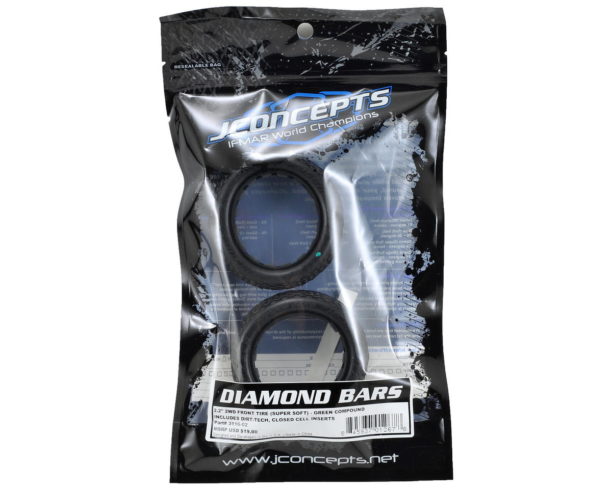 JConcepts Diamond Bars 2.2" 2WD Front Buggy Tires (2) (Green)