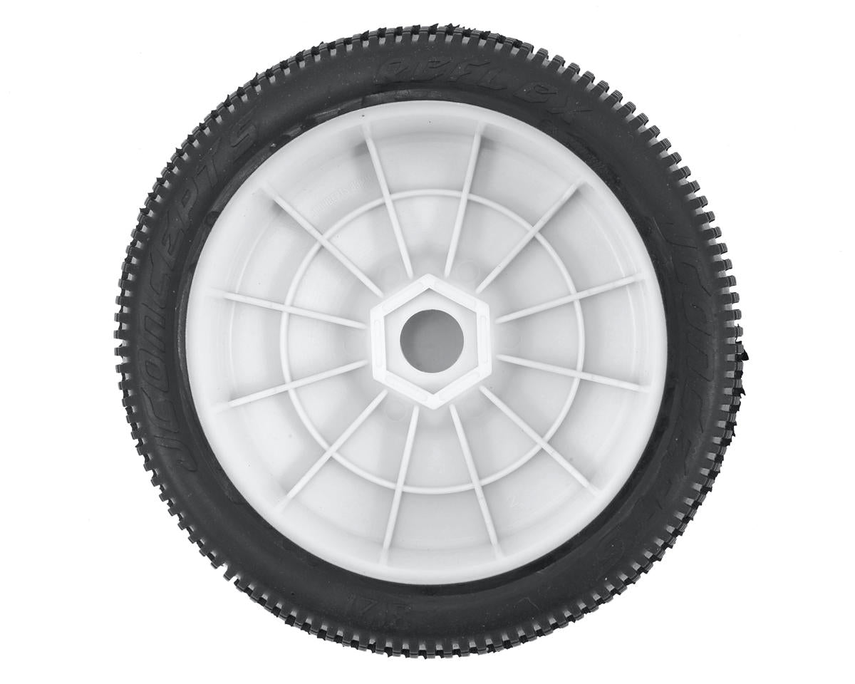 JConcepts Reflex Pre-Mounted 1/8th Buggy Tires (2) (White) (Green)