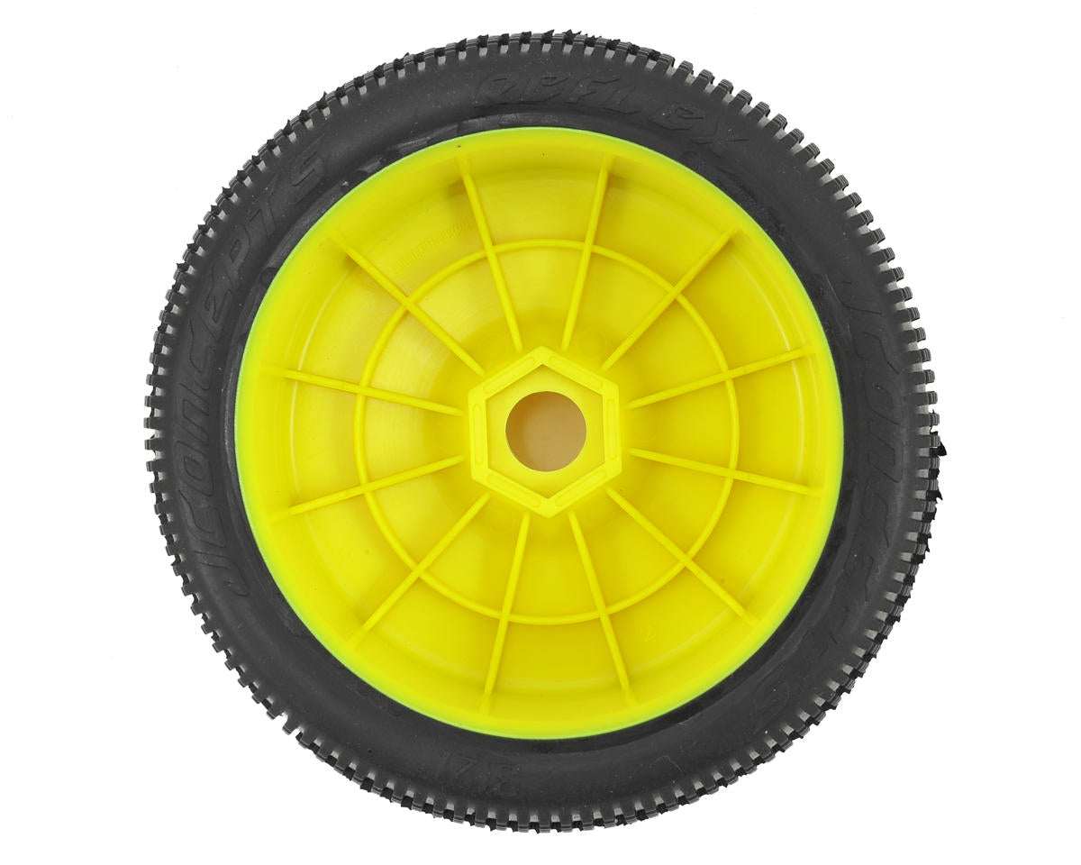 JConcepts Reflex Pre-Mounted 1/8th Buggy Tires (2) (Yellow) (Green)