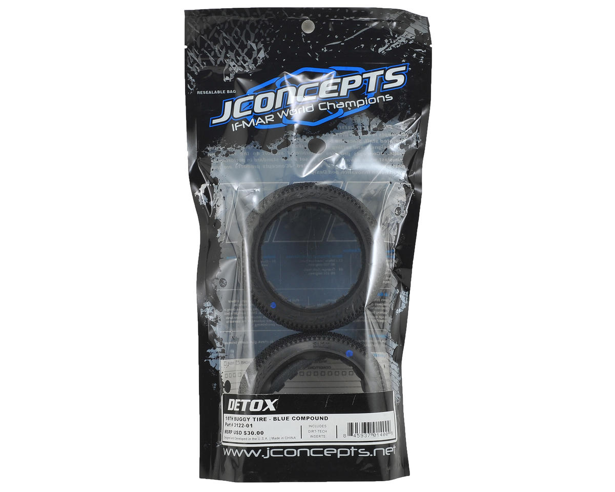 JConcepts Detox 1/8 Buggy Tires (2) (Blue)