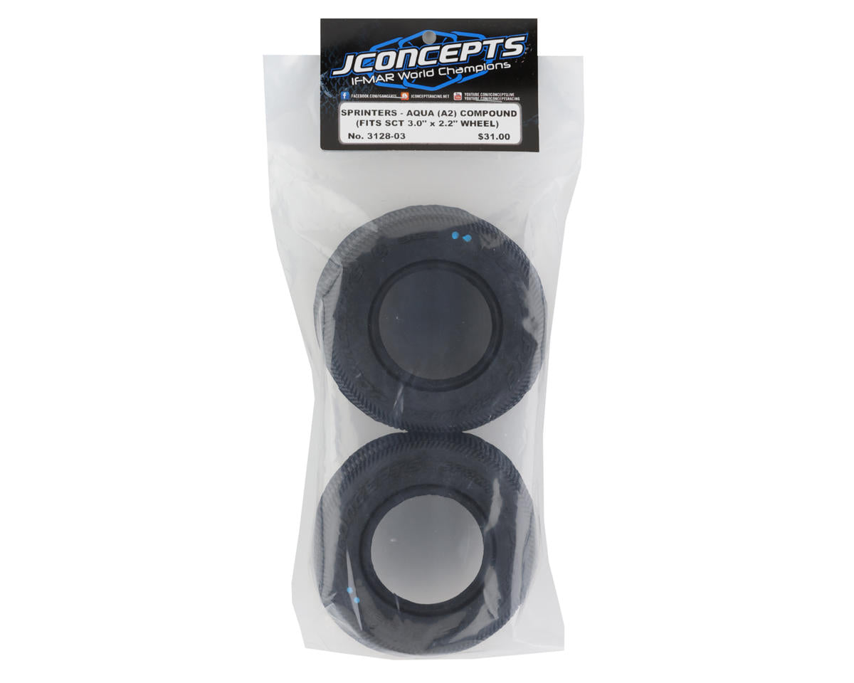 JConcepts Sprinter Short Course Dirt Oval Tires (2) (Aqua A2)