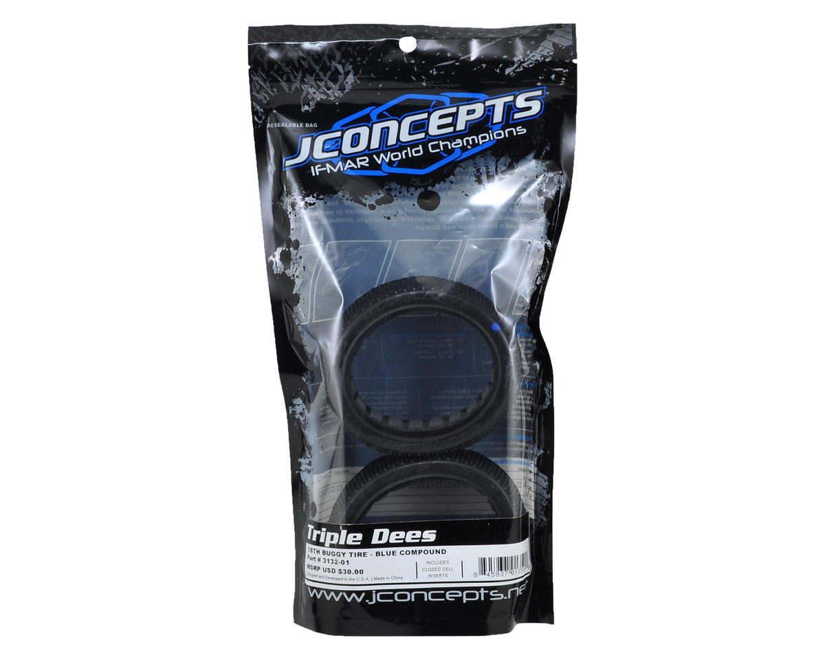 JConcepts Triple Dees 1/8th Buggy Tires (2) (Blue)