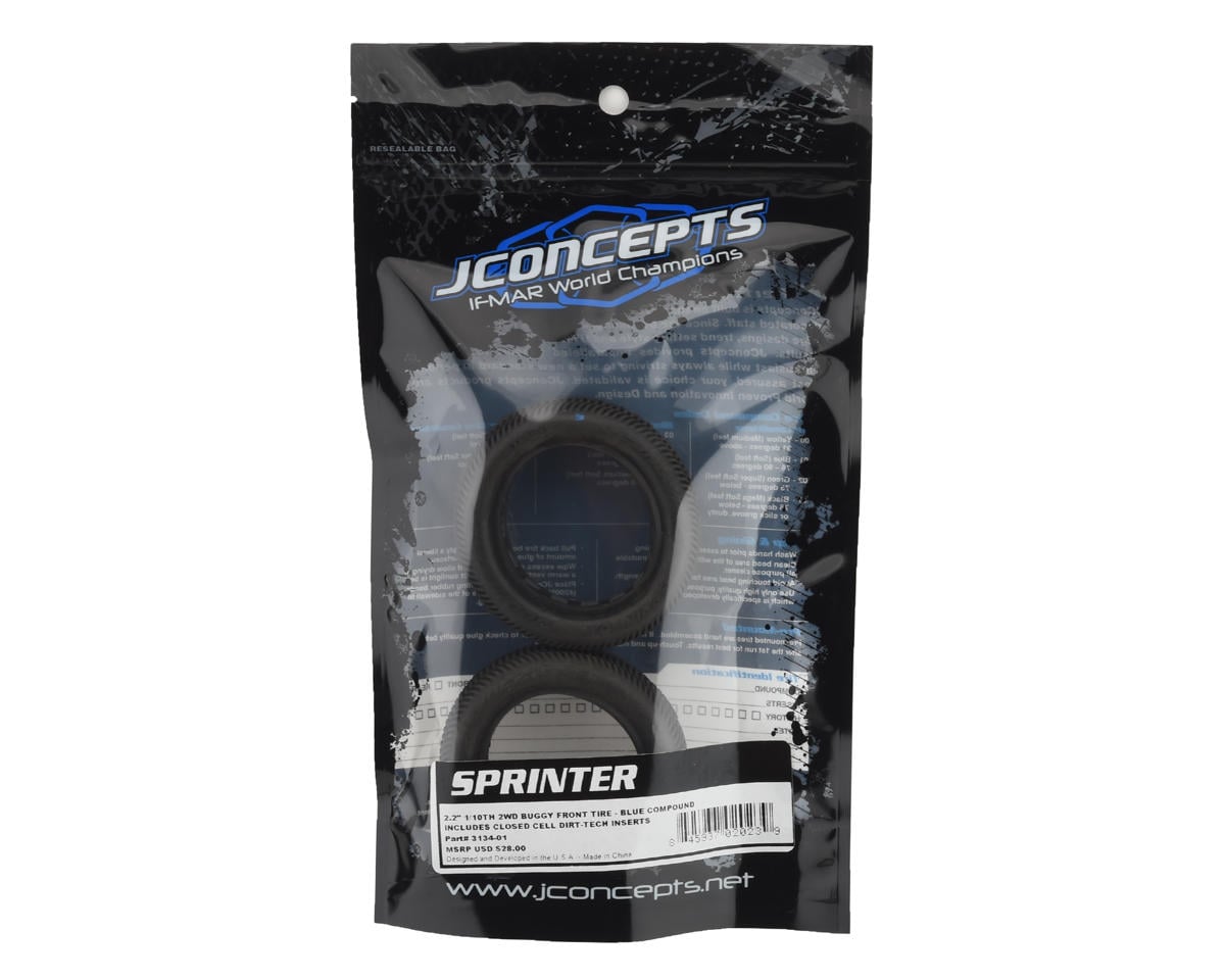 JConcepts Sprinter 2.2" 2WD Front Buggy Dirt Oval Tires (2) (Blue)