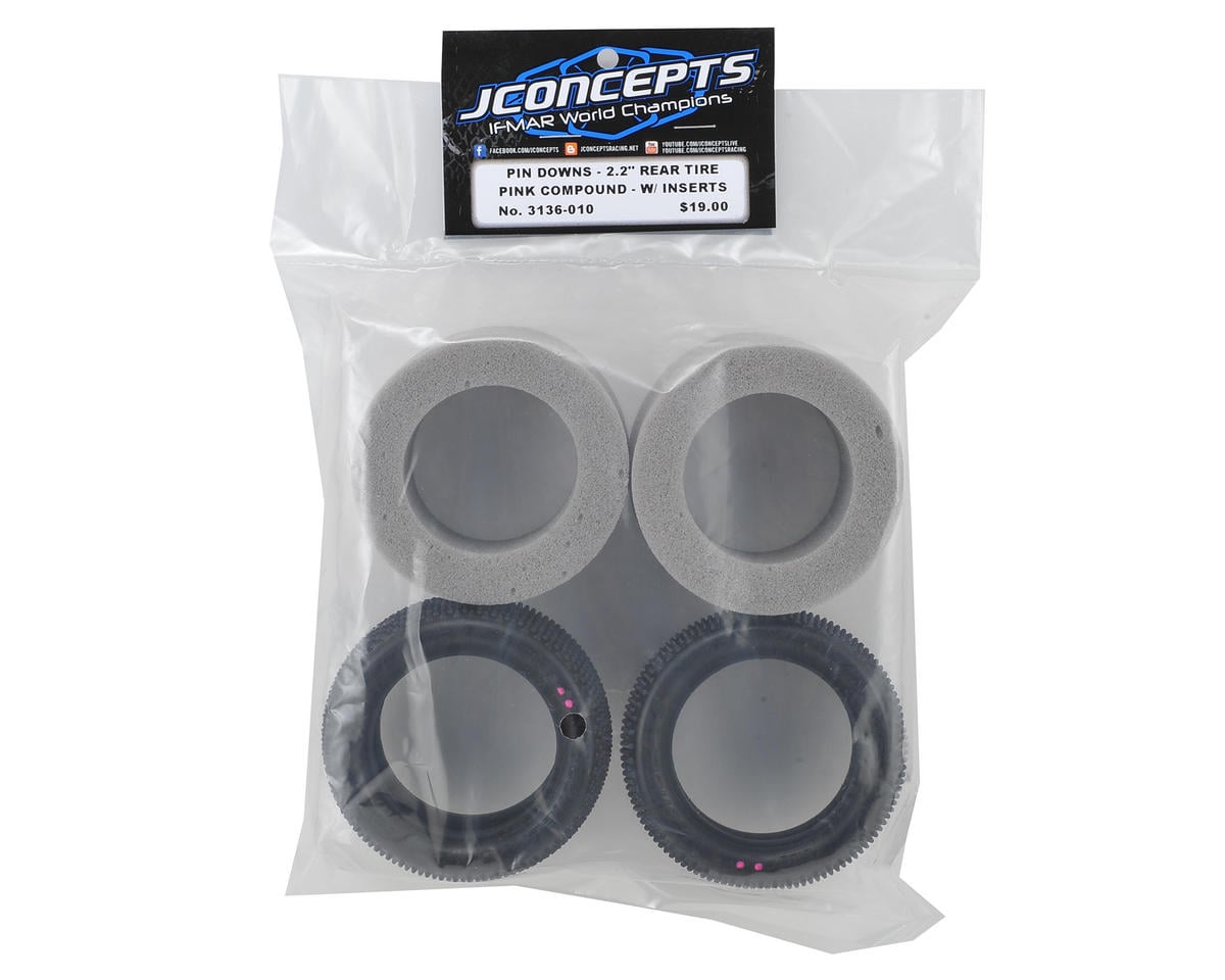 JConcepts Pin Downs 2.2" Rear Buggy Carpet Tires (2) (Pink)