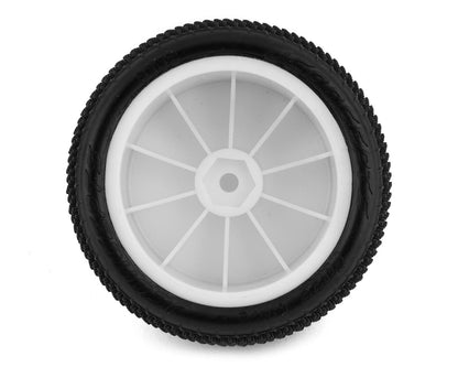 JConcepts Fuzz Bite LP 2.2" Pre-Mounted Rear Buggy Carpet Tires (White) (2)