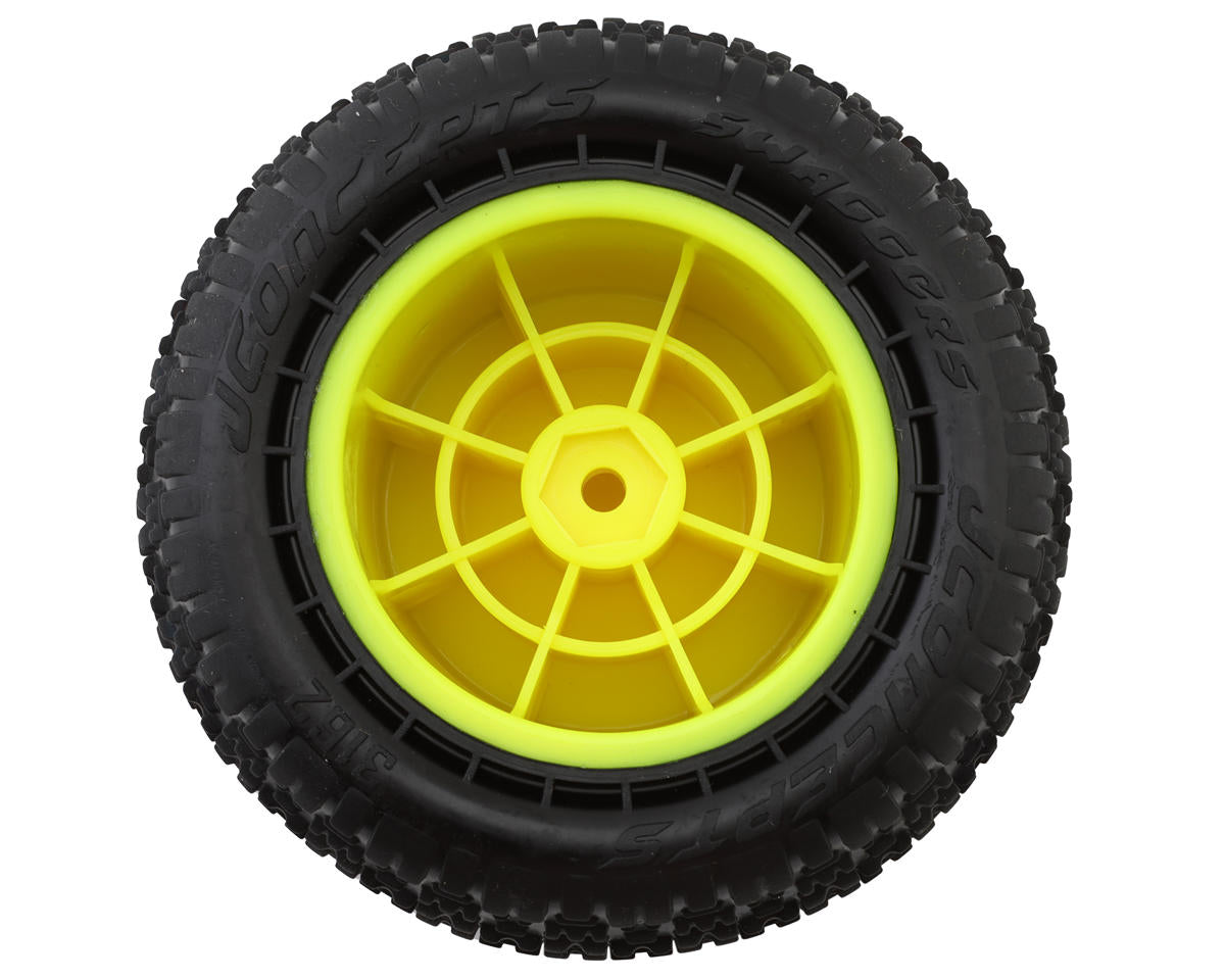 JConcepts Swaggers 2.2" Pre-Mounted Stadium Truck Tires (Yellow) (2) (Pink)