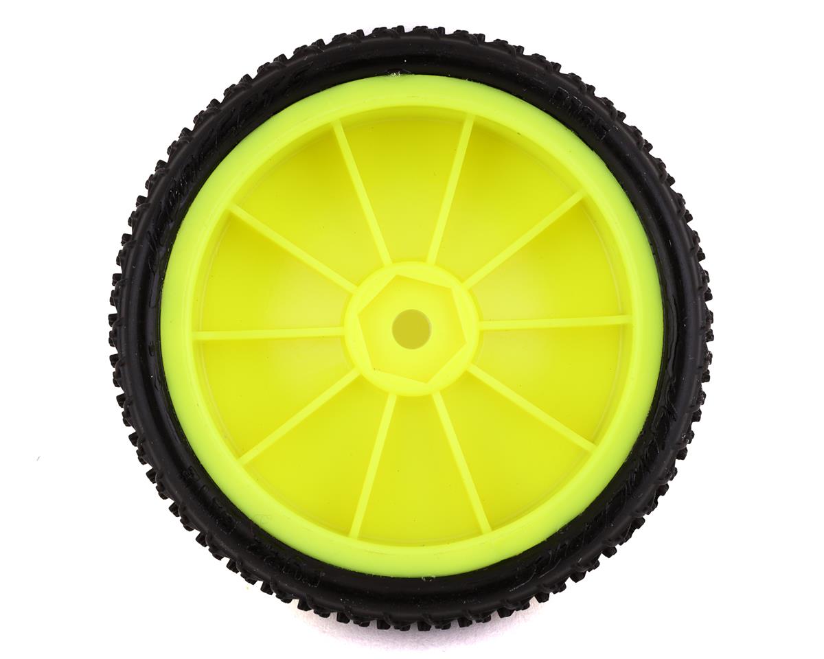 JConcepts Fuzz Bite LP 2.2 Pre-Mounted 2WD Front Buggy Carpet Tires (Yellow) (2)