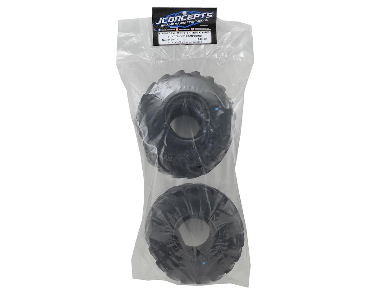 JConcepts 2.6" Firestorm Monster Truck Tires (2) (Blue)