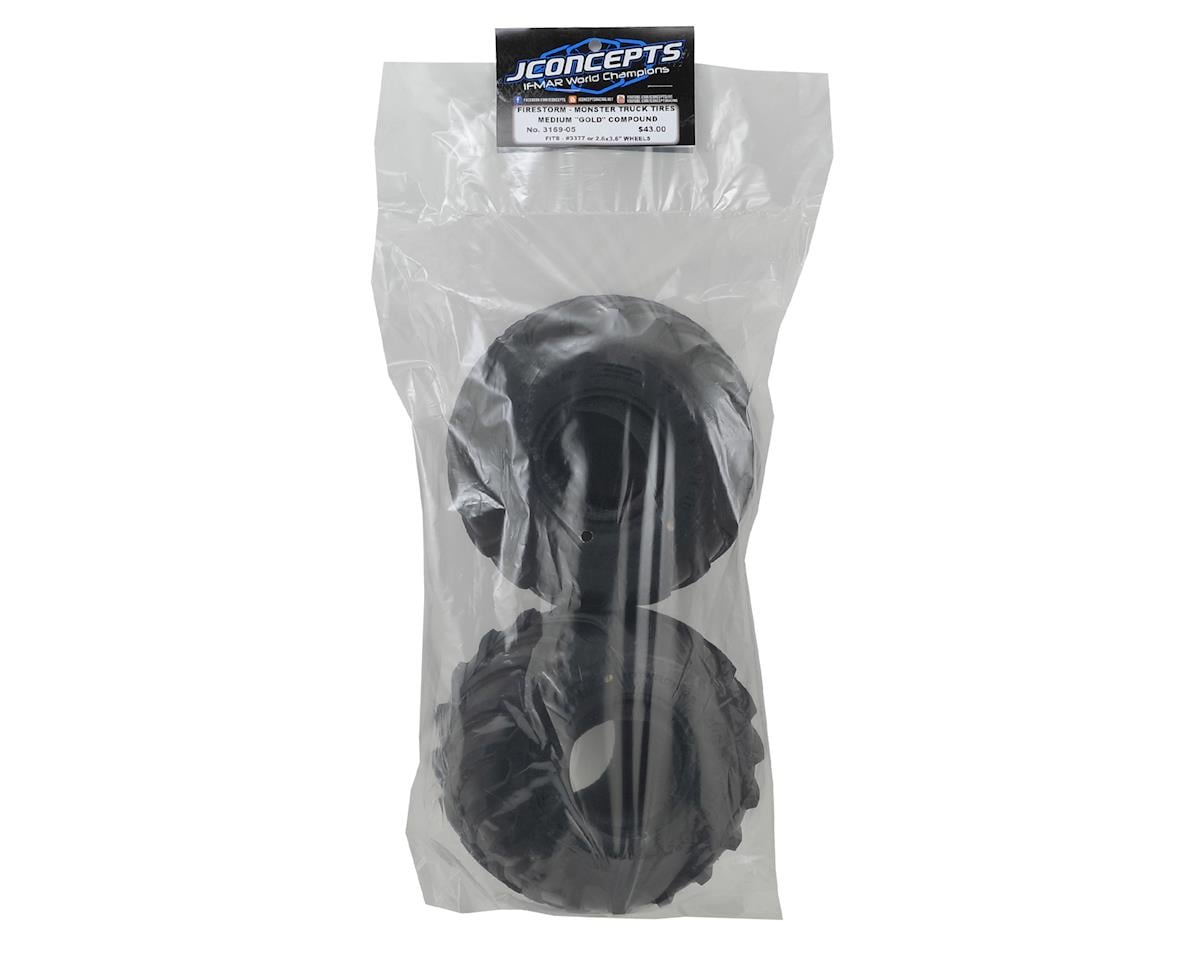 JConcepts 2.6" Firestorm Monster Truck Tires (2) (Gold)
