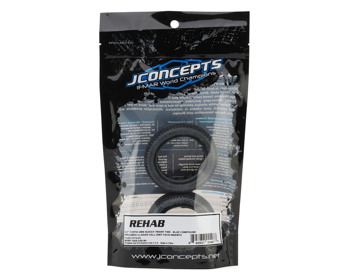 JConcepts ReHab 2.2" Front 4WD Buggy Tires (2) (Blue)