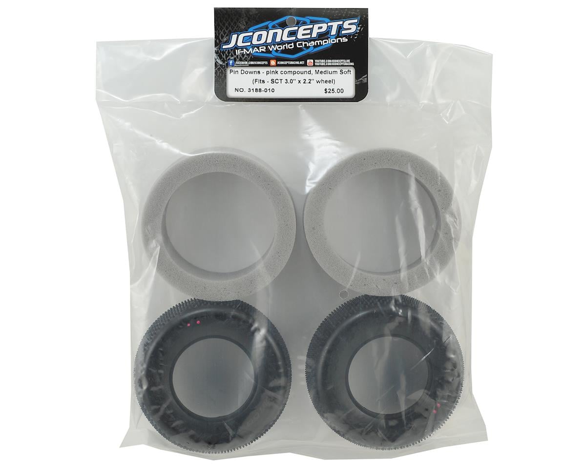 JConcepts Pin Downs Short Course Carpet Tires (2) (Pink)