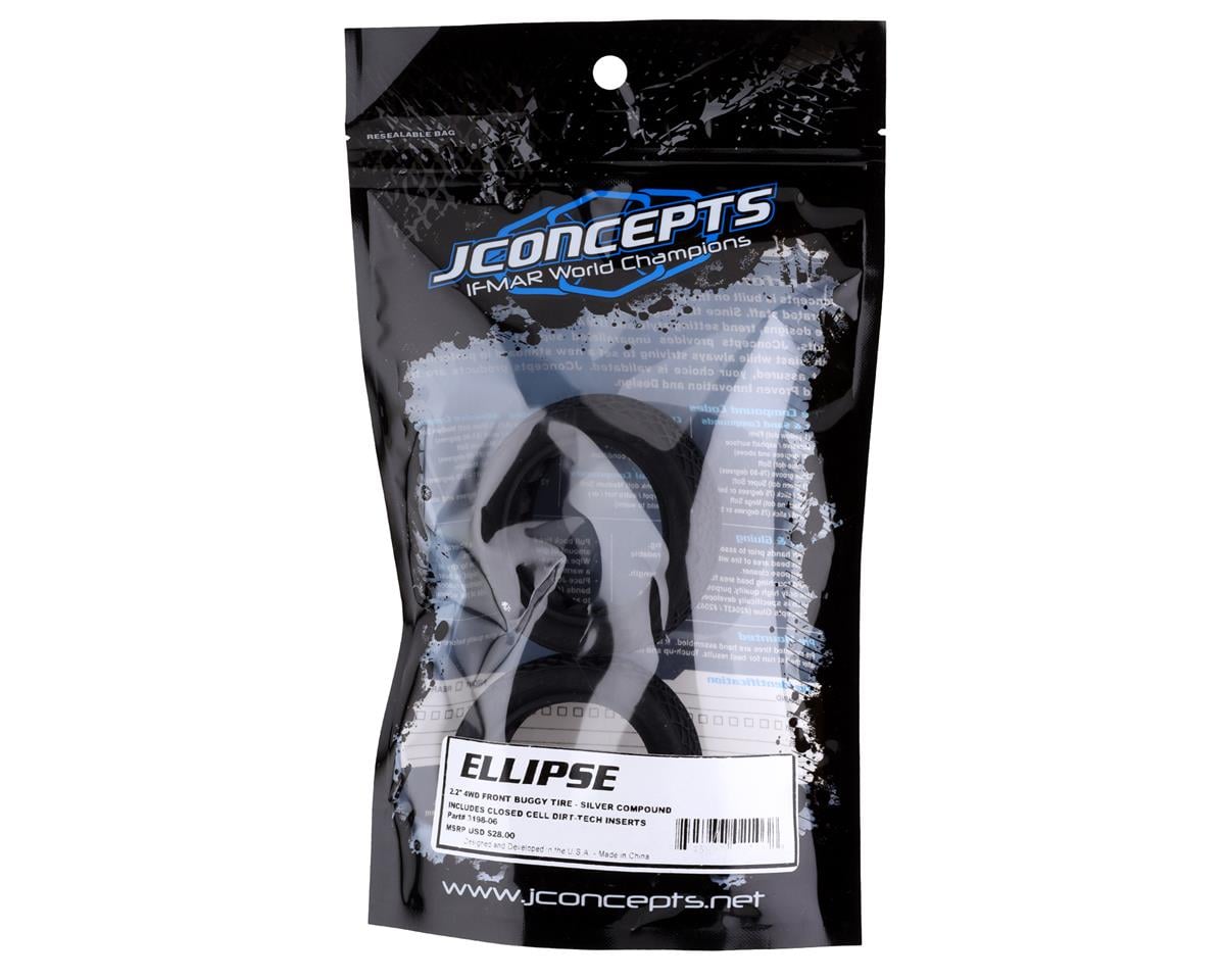 JConcepts Ellipse 2.2" 4WD Front Buggy Tires (2) (Silver)