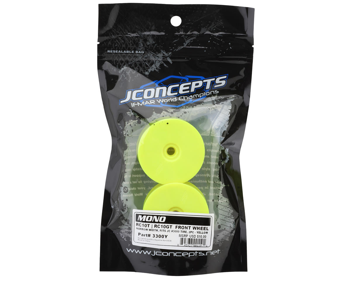 JConcepts RC10T Mono 2.2 Narrow Front Wheel (Yellow) (2)