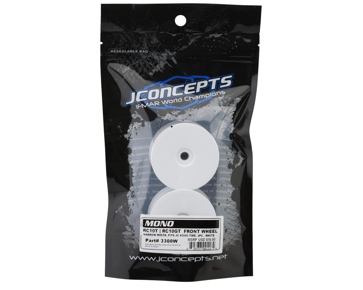 JConcepts RC10T Mono 2.2 Narrow Front Wheel (White) (2)