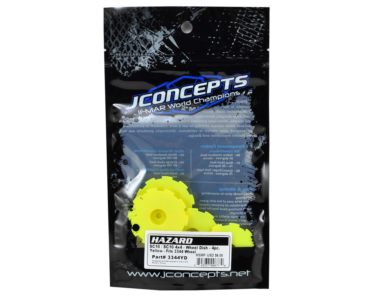 JConcepts Hazard Wheel Dish (Yellow) (4) (SC5M)