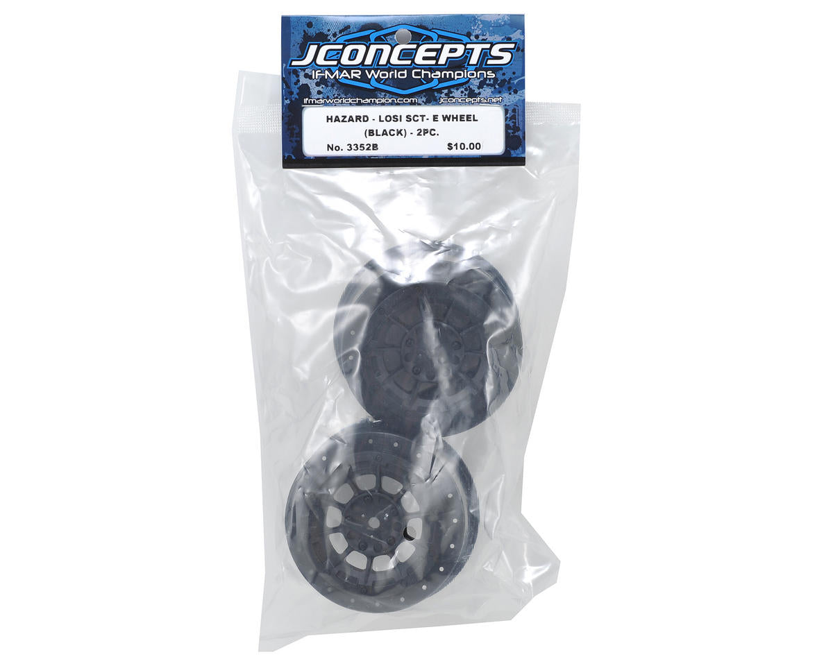 JConcepts 12mm Hex Hazard Short Course Wheels (Black) (2) (TEN-SCTE)