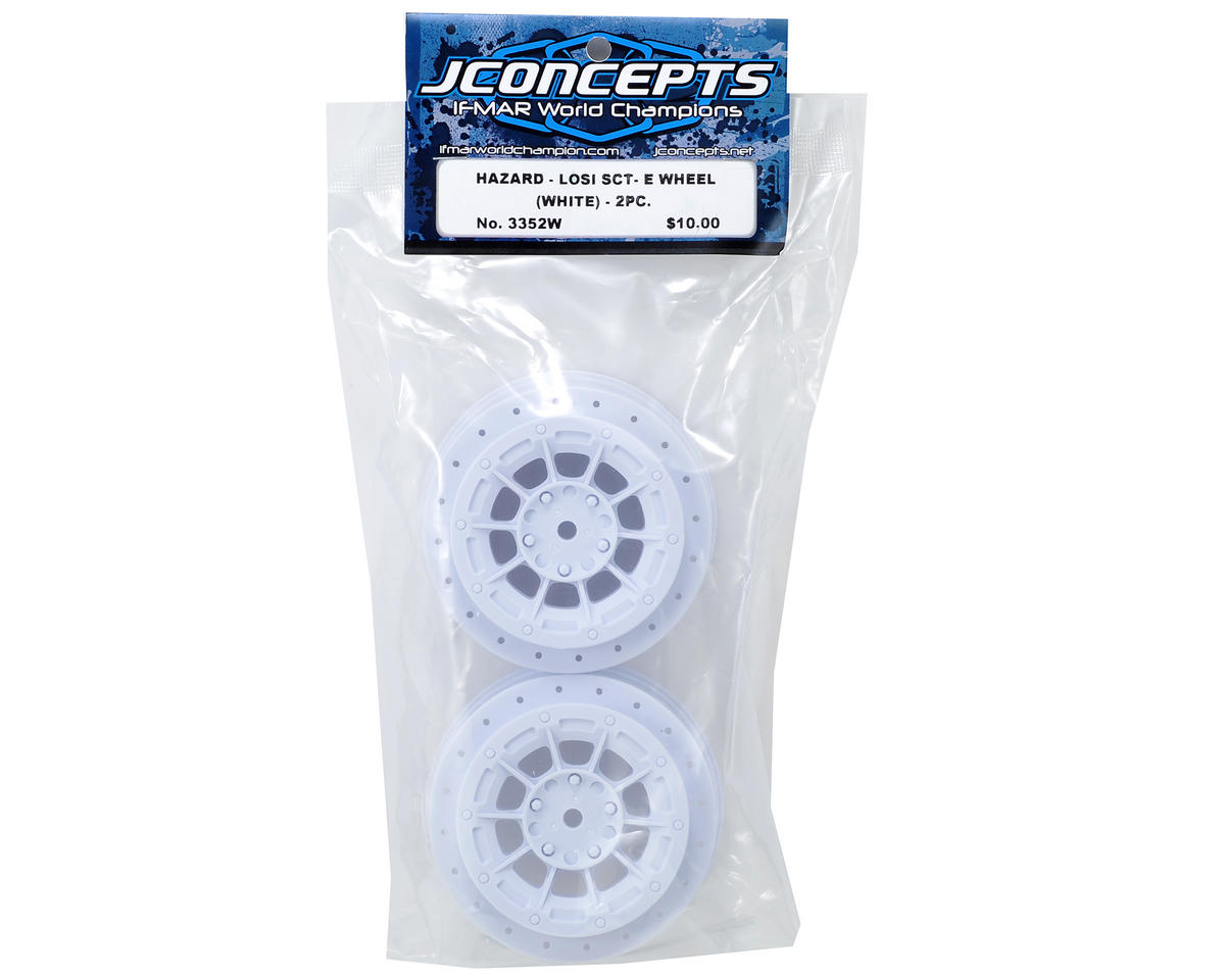 JConcepts 12mm Hex Hazard Short Course Wheels (White) (2) (TEN-SCTE)