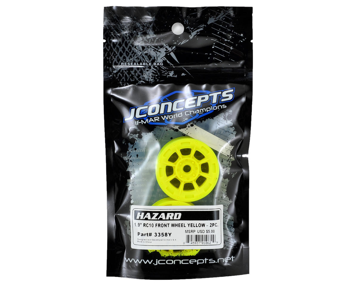 JConcepts RC10 Hazard 1.9" Front Wheel (Yellow) (2)