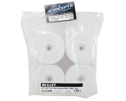 JConcepts Bullet 4.0" Standard Offset 1/8 Truck Wheels (White) (4)
