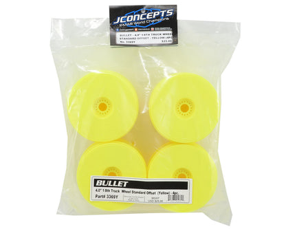 JConcepts Bullet 4.0" Standard Offset 1/8 Truck Wheels (Yellow) (4)