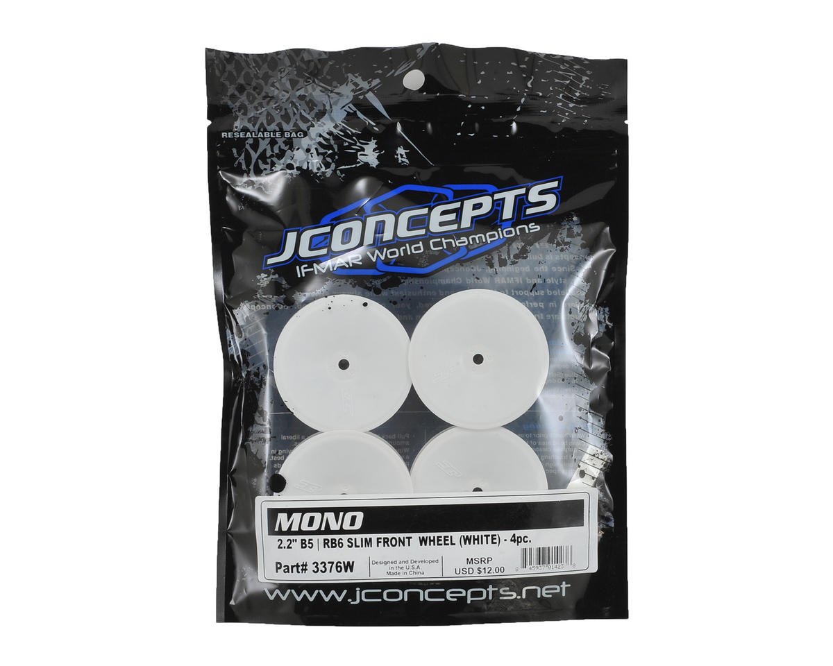 JConcepts Mono 2.2 "Slim" Front Wheels (White) (4) (B7/B6/RB6/SRX2/YZ2)