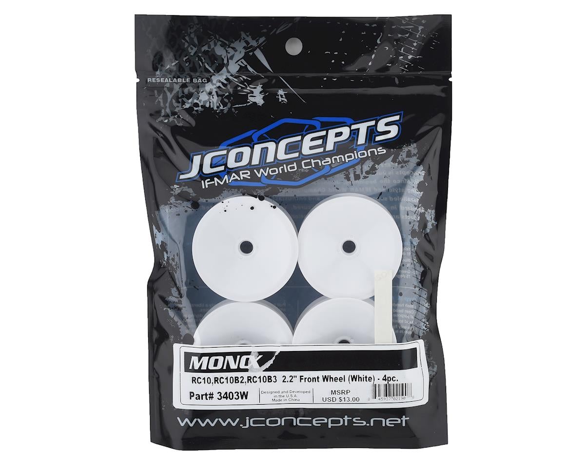 JConcepts RC10 Mono 2.2 Bearing Front Wheels (White) (4)