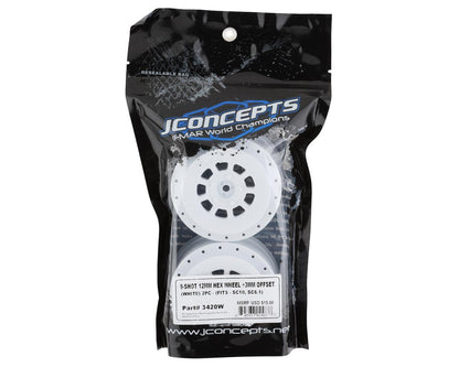 JConcepts 9-Shot Short Course Wheels w/3mm Offset (2) (White)