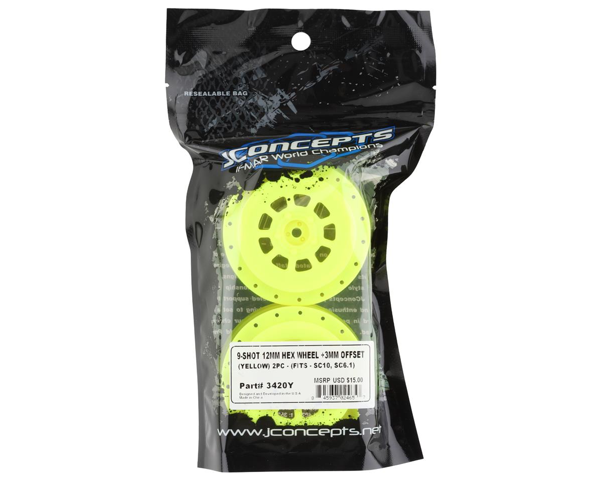 JConcepts 9-shot Short Course Wheels w/3mm Offset (2) (Yellow)