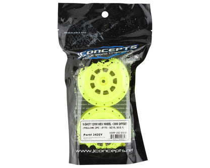 JConcepts 9-shot Short Course Wheels w/3mm Offset (2) (Yellow)