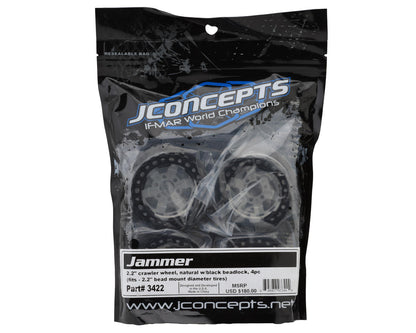 JConcepts Jammer 2.2" Beadlock Aluminum Crawler Wheels (4) (Silver/Black)