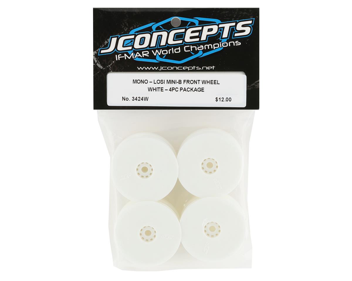 JConcepts Losi Mini-B Front Mono Wheel Set (White) (4)