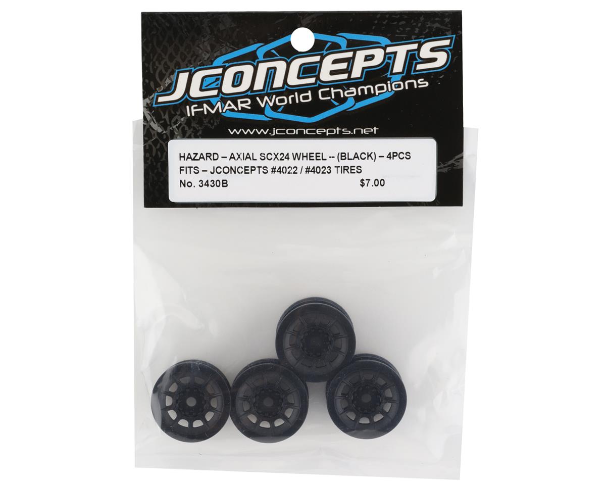 JConcepts Axial SCX24 Hazard 1.0" 1/24 Crawler Wheels (Black) (4)