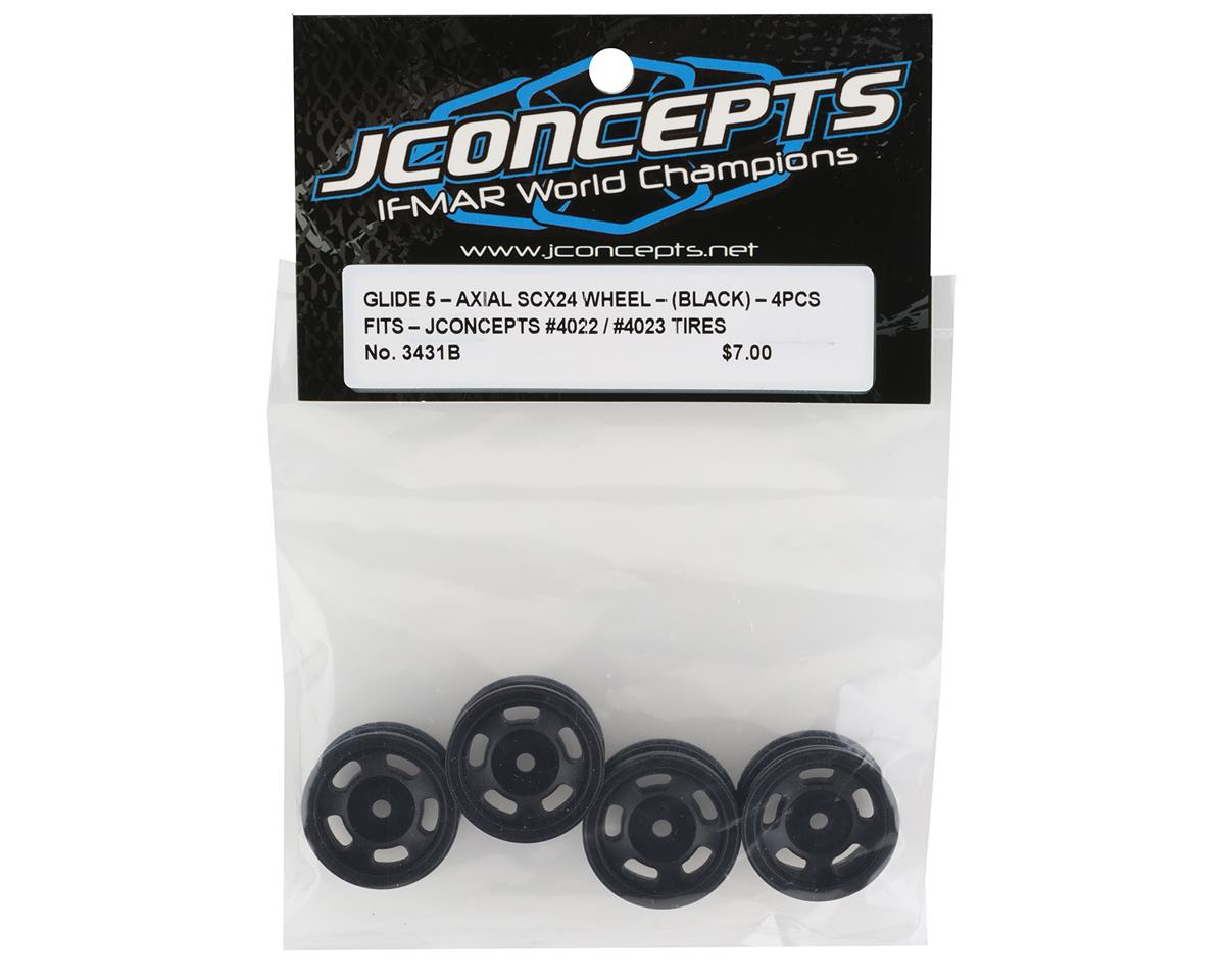 JConcepts Axial SCX24 Glide 1.0" 1/24 Crawler Wheels (Black) (4)