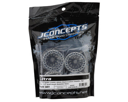 JConcepts Ultra 2.0" Bead-Loc Crawler Wheels (4) (Black/Silver)