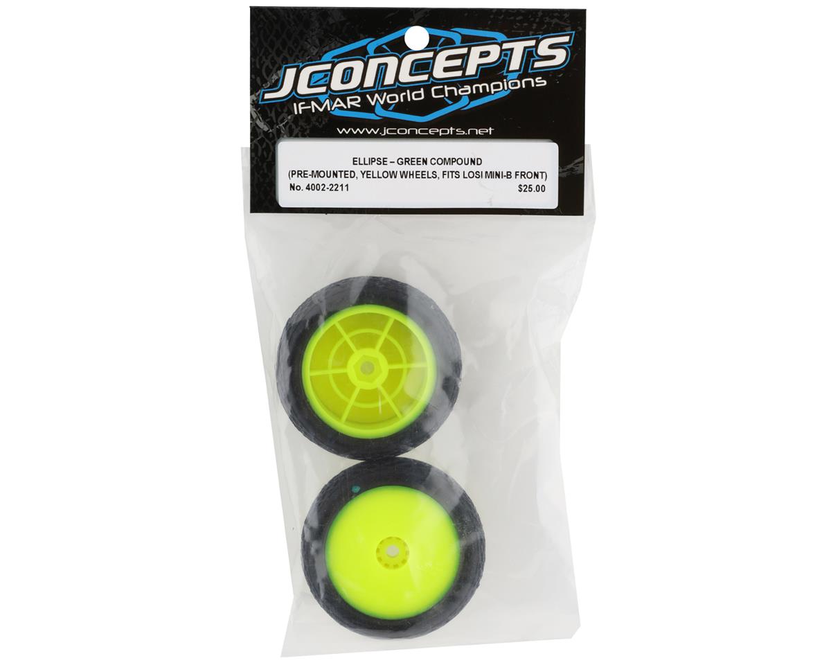 JConcepts Mini-B Ellipse Pre-Mounted Front Tires (Yellow) (2) (Green)