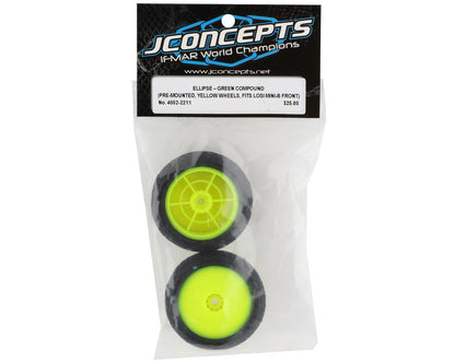 JConcepts Mini-B Ellipse Pre-Mounted Front Tires (Yellow) (2) (Green)
