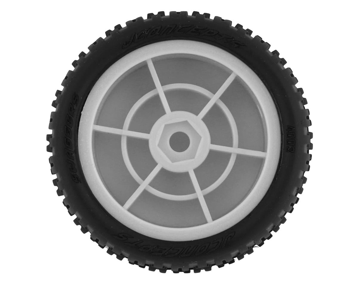 JConcepts Mini-B Swagger Pre-Mounted Front Tires (White) (2) (Pink)