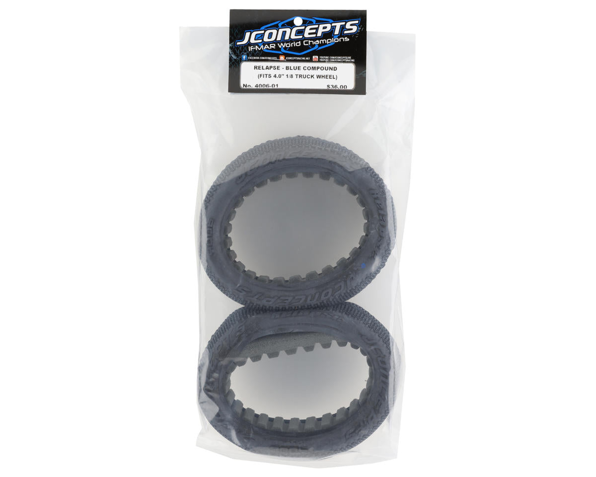 JConcepts Relapse 4.0" 1/8th Truggy Tires (2) (Blue)