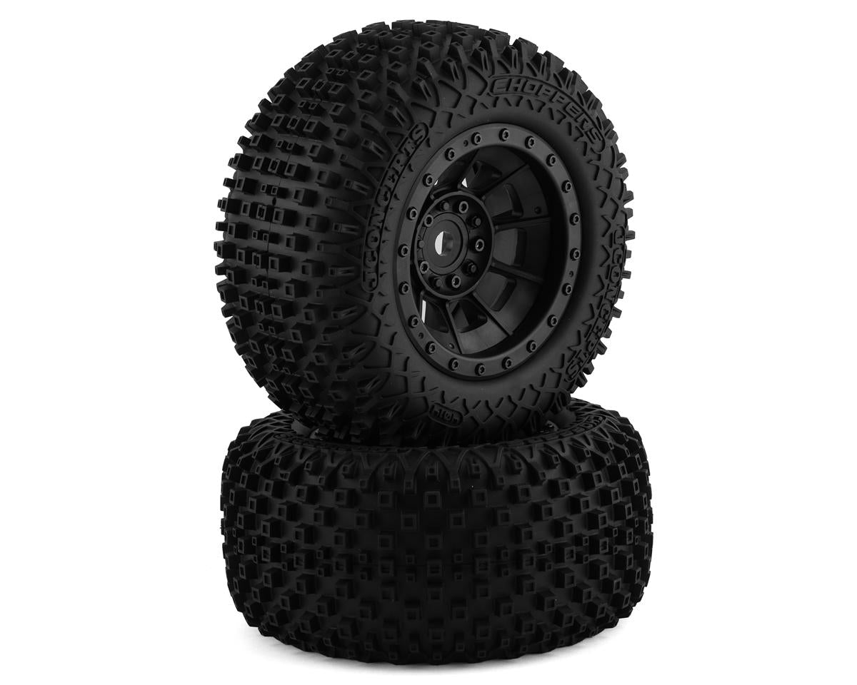 JConcepts Choppers Pre-Mounted Monster Truck Tires w/Hazard Wheel (Black) (2)