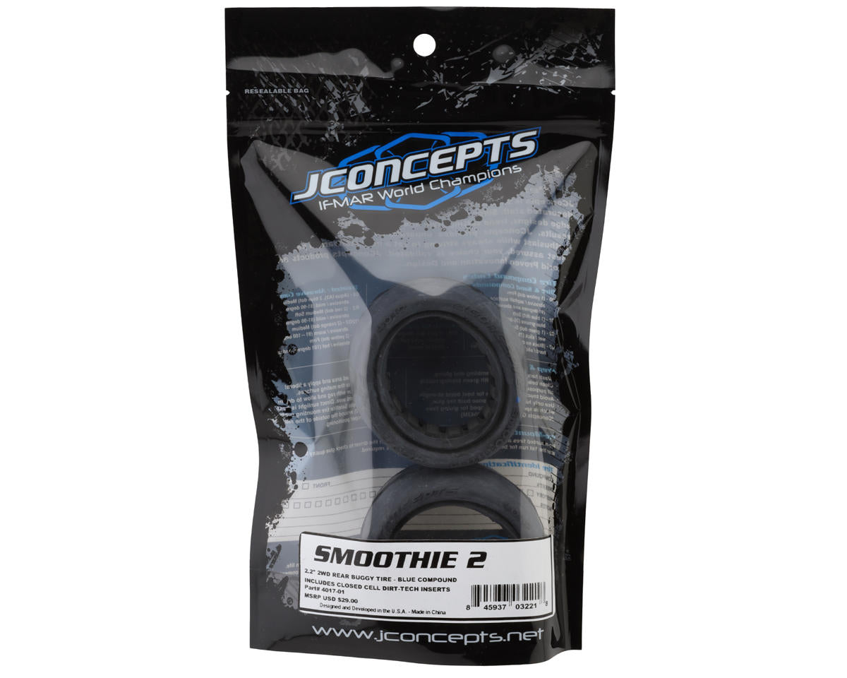 JConcepts Smoothie 2 2.2" Rear Buggy Tires (2) (Blue)