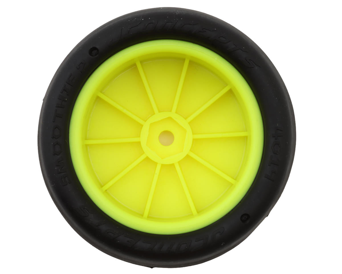 JConcepts Smoothie 2 2.2" Pre-Mounted 4WD Front Tires (Yellow) (2) (Silver)