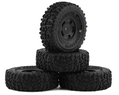 JConcepts Landmines 1.0" Pre-Mounted Tires w/Glide 5 Wheels (Black) (4) (Gold)