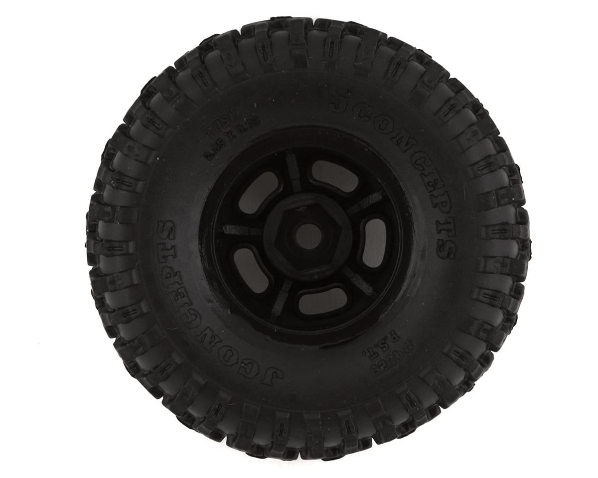 JConcepts SCX24 1.0" Tusk Pre-Mounted Tires w/Glide 5 Wheels (4) (Black) (Gold)