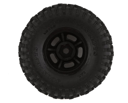 JConcepts SCX24 1.0" Tusk Pre-Mounted Tires w/Glide 5 Wheels (4) (Black) (Gold)