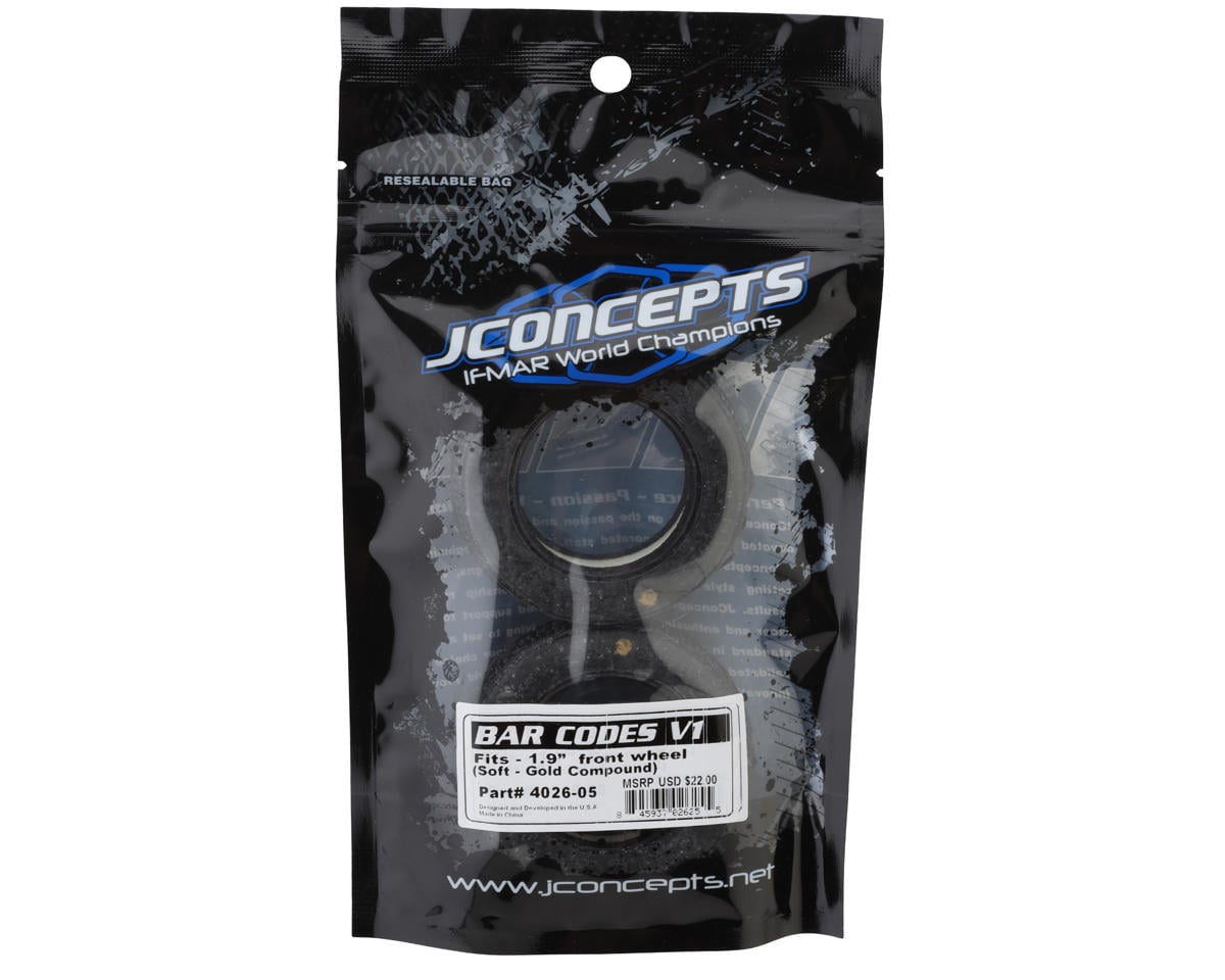 JConcepts Bar Codes V1 1.9" 2WD Buggy Front (2) (Gold)